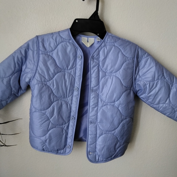 ARKET Kids Ken Quilted Padded Ripstop Jacket In Periwinkle Blue - Picture 2 of 8